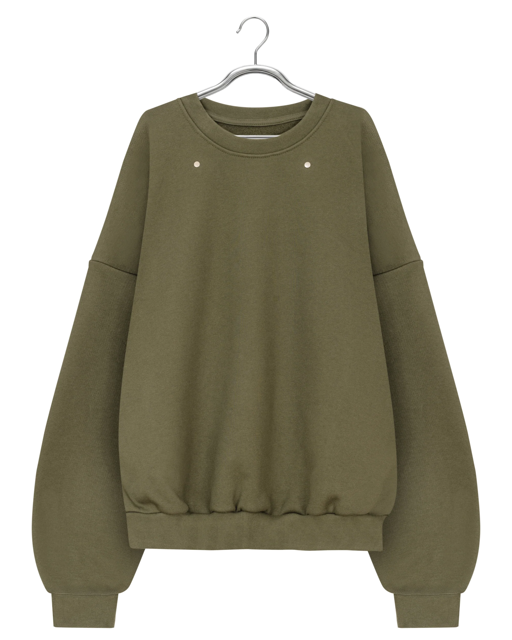 EVERGREEN LOOSE METAL RIVET CREWNECK